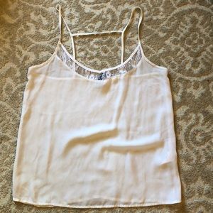 White tank top with lace detail